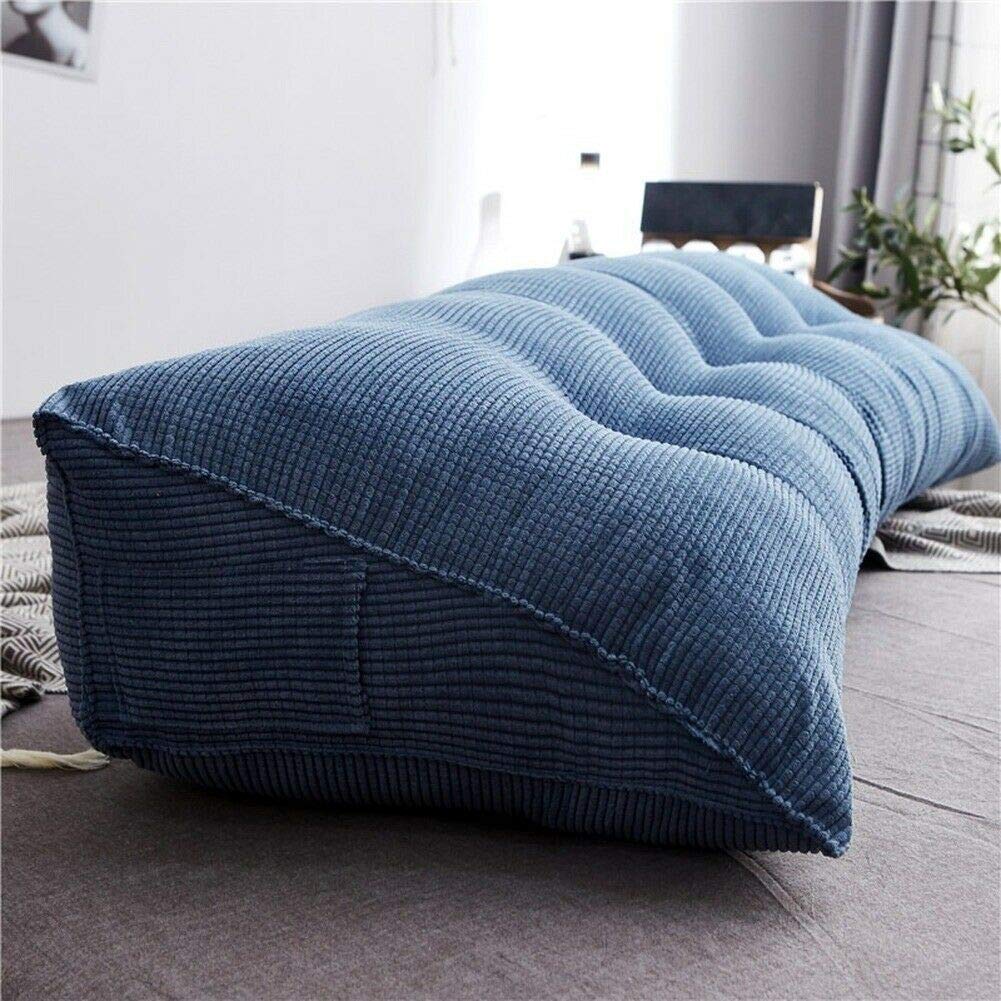 Orthopedic Triangular Wedge Cushion - Adjustable Bed Backrest & Lumbar Support Pillow with Removable Denim Blue Cover (200cm California King Size) - Perfect for Reading in Bed, Office Chair Support, Daybed Comfort & Back Pain Relief