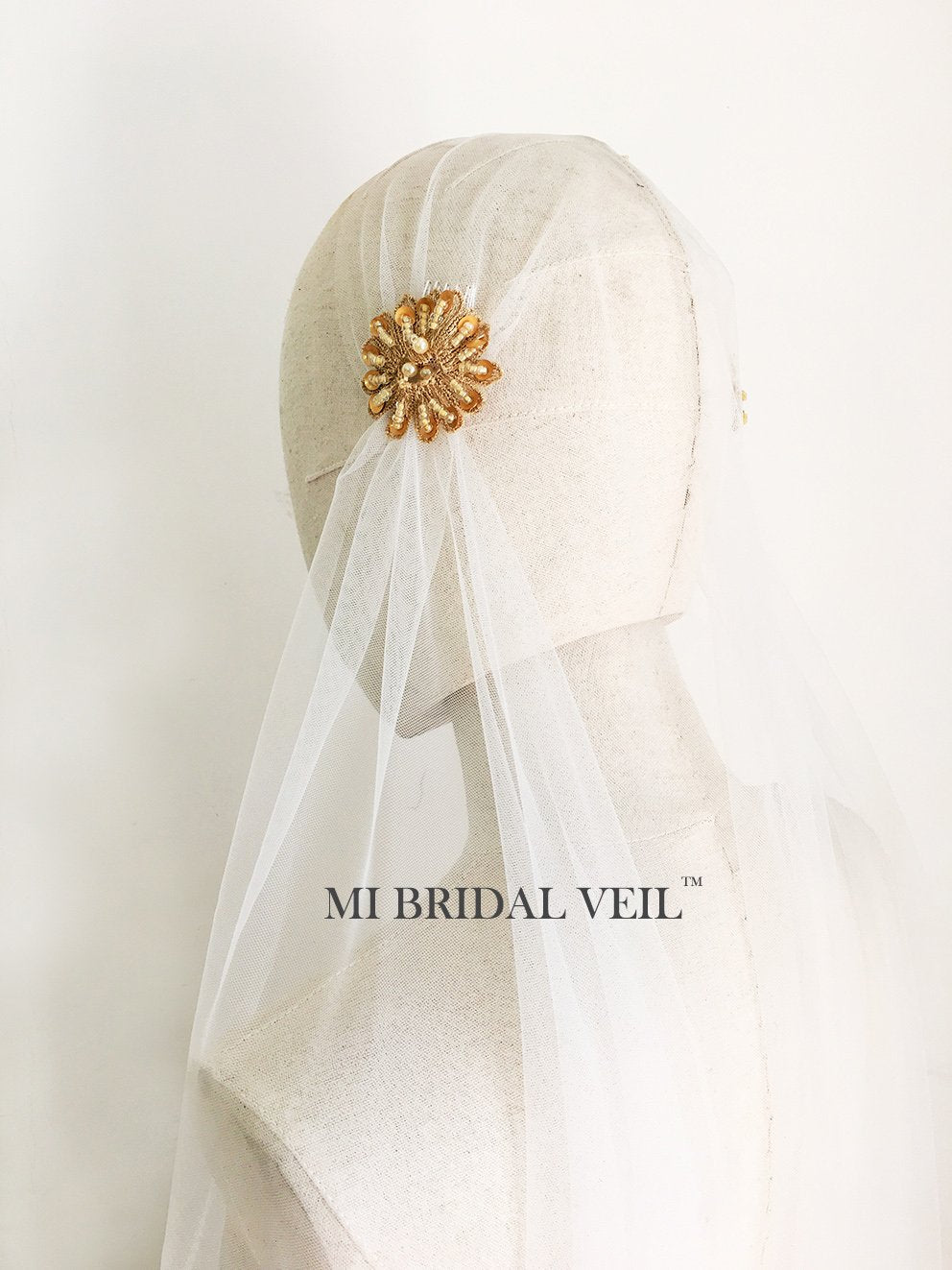 Elegant Beaded Vintage Lace Juliet Cap Wedding Veil - Classic Bridal Headpiece for Vintage Weddings, Church Ceremonies & Romantic Photos