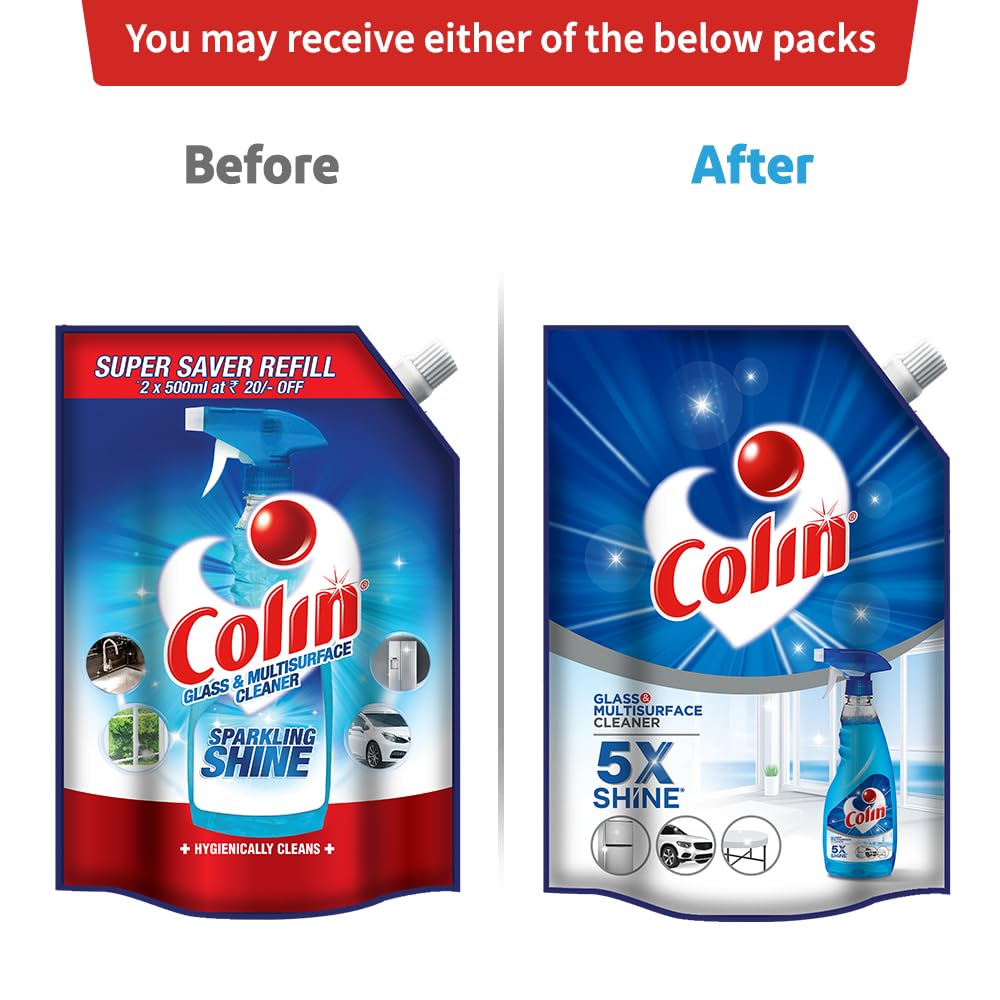 Colin 1 Liter Refillable Glass & Multi-Surface Cleaner Liquid | Best for Cars, Kitchens, Windows & Home Cleaning | Streak-Free Shine | Ideal for Daily Household & Auto Care