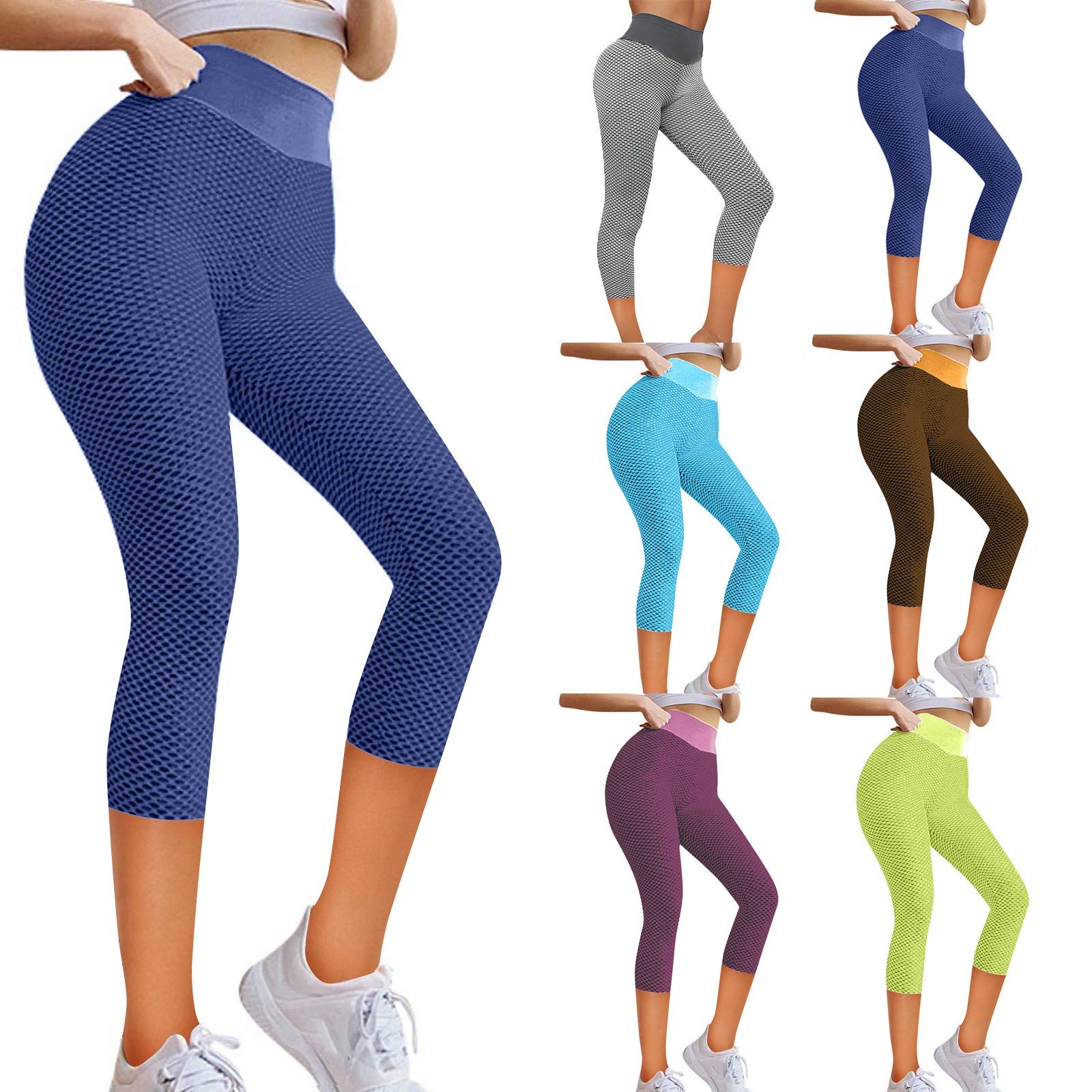 GOGOBO High Waisted Capri Yoga Pants for Women - Tummy Control & Butt Lifting Workout Leggings with Ruched Detail | Perfect for Yoga, Gym & Casual Wear
