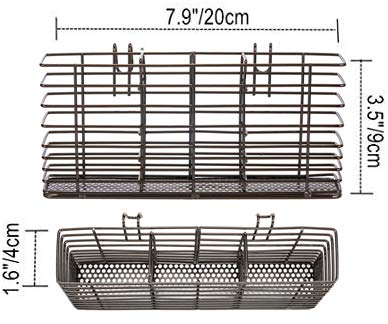 Slideep Cutlery Drying Rack - Stainless Steel Silverware Organizer with Hooks | Dish Drainer & Flatware Storage Basket | Rust-Proof Nickel Finish | Perfect for Kitchen Countertop, Dish Drying & Utensil Organization