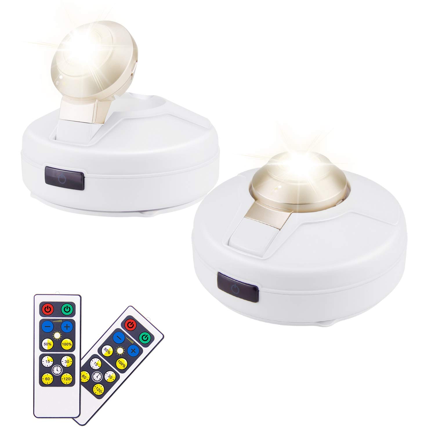 LUXSWAY Wireless LED Spotlight - Battery Operated Accent Lighting with 2 Remotes, Adjustable Art Light for Paintings & Photos, Rotatable Light Head, Stick-On Picture Lights for Closet - Auto Timer & Energy Saving (Perfect for Gallery Walls, Home Decor & Display Lighting)