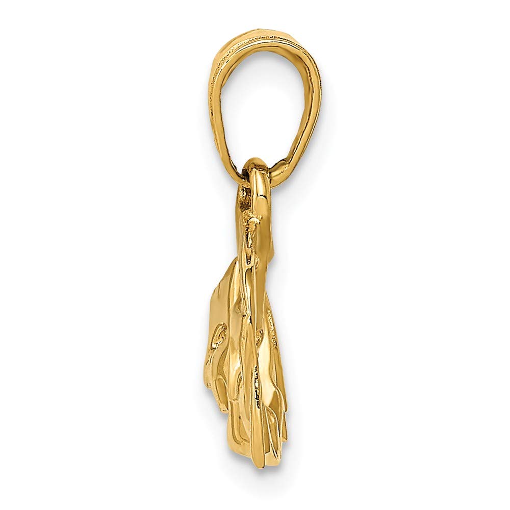 14K Yellow Gold Comedy and Tragedy Pendant Charm - 13mm x 15mm - Brushed Matte Finish - Open Back Design - Perfect for Necklaces, Bracelets, and Theater Lovers Jewelry Gifts