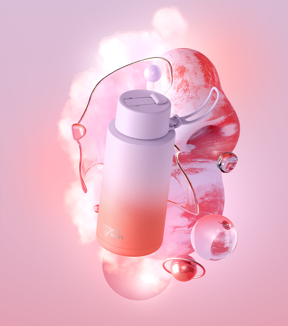 Gradient Ceramic Reusable Water Bottle 34oz (1000ml) - Eco-Friendly Travel & Gym Bottle for Hot & Cold Beverages