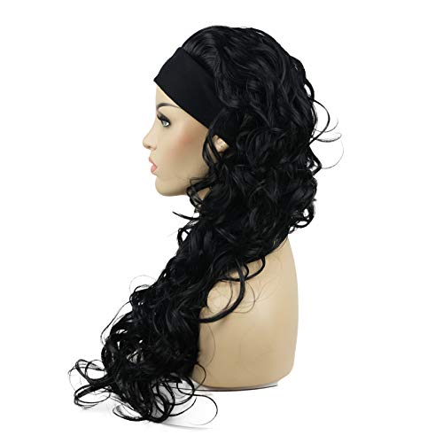 Extra Long Curly Headband Wig for Women - Soft & Natural Looking Synthetic Hair - Perfect for Cosplay, Costume Parties & Daily Fashion