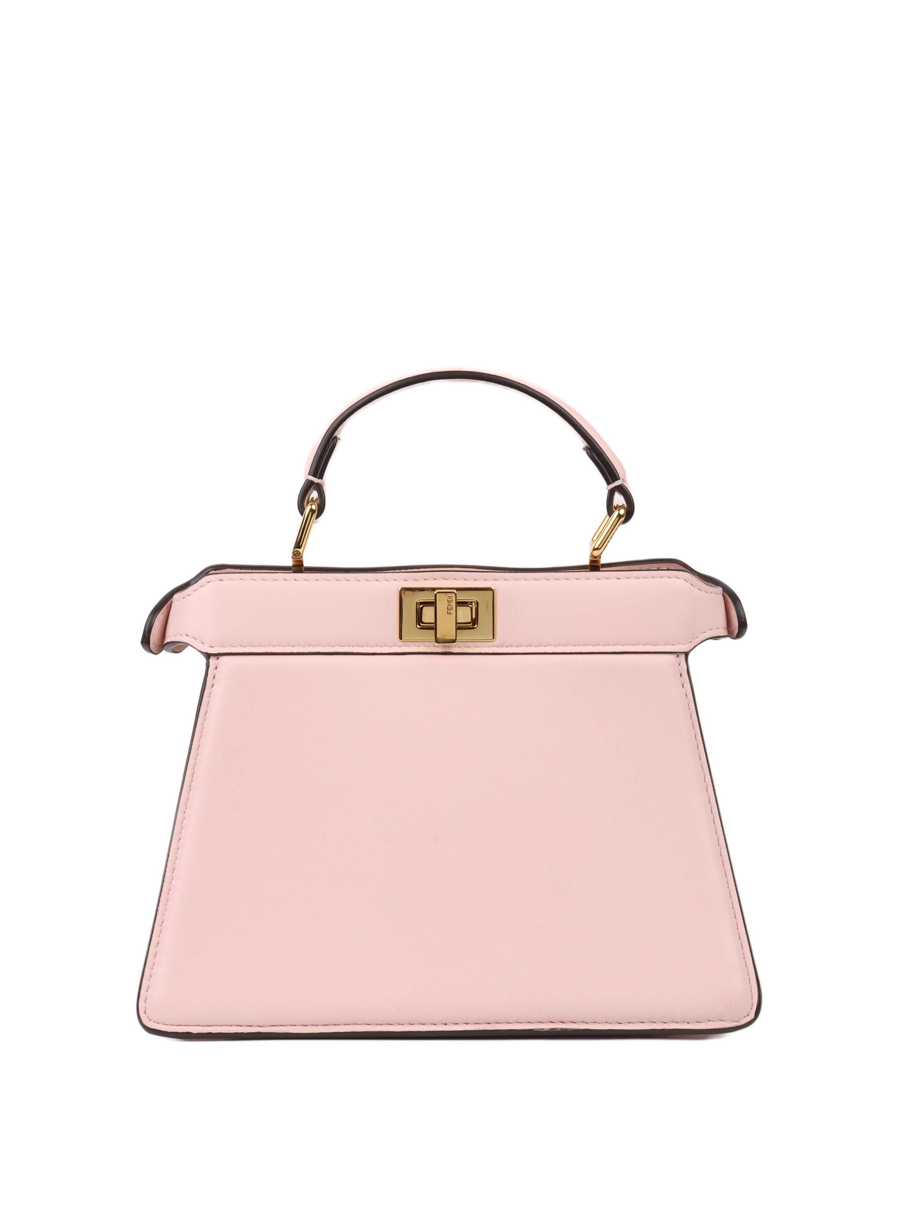Fendi Peekaboo ISeeU Petite Pale Pink Padded Nappa Leather Handbag for Women | Luxury Designer Shoulder Bag | Perfect for Work, Date Night & Special Occasions