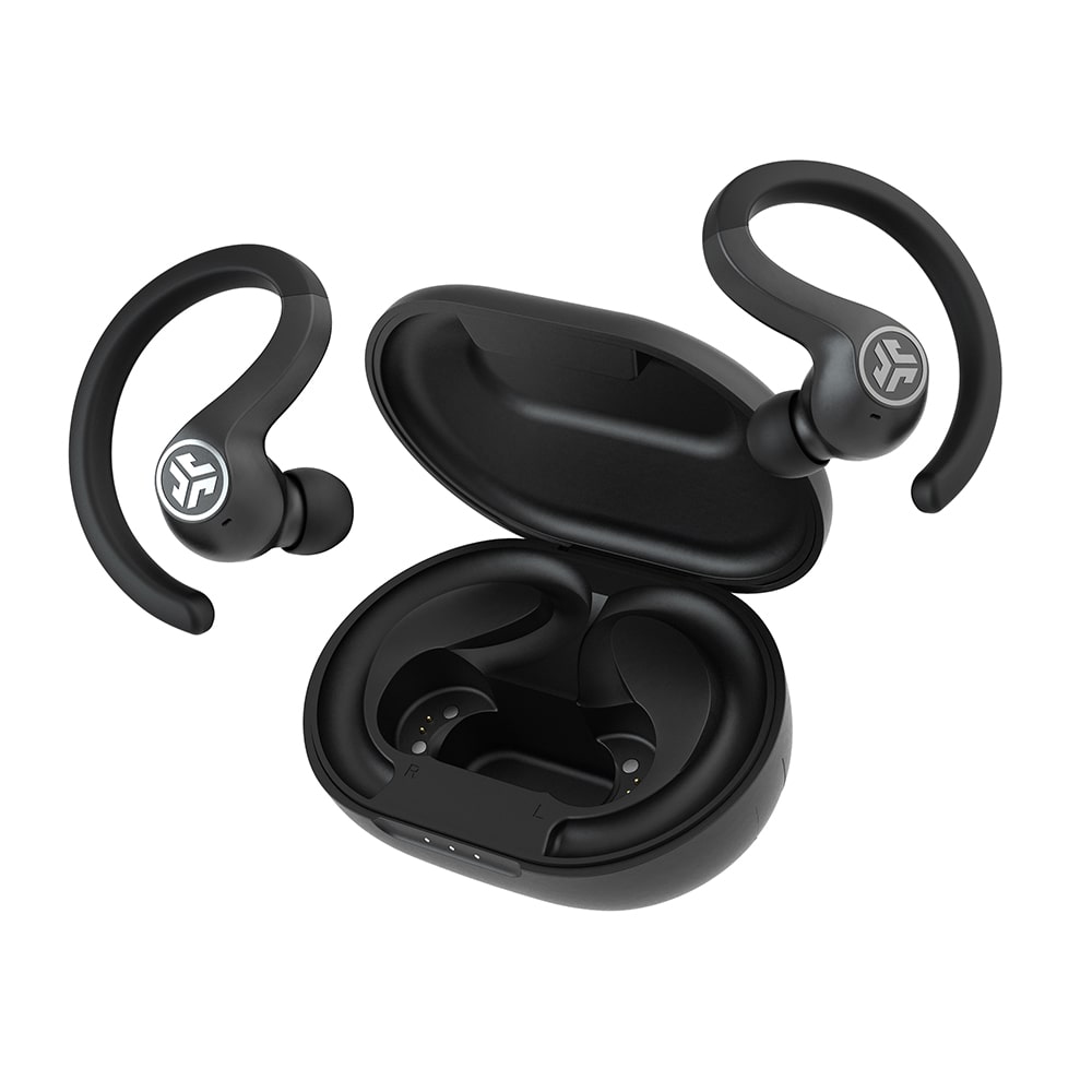 JBuds Air Sport 3rd Gen True Wireless Earbuds - Bluetooth 5.0, IPX5 Waterproof, Secure Fit for Running, Gym & Outdoor Activities (Black)