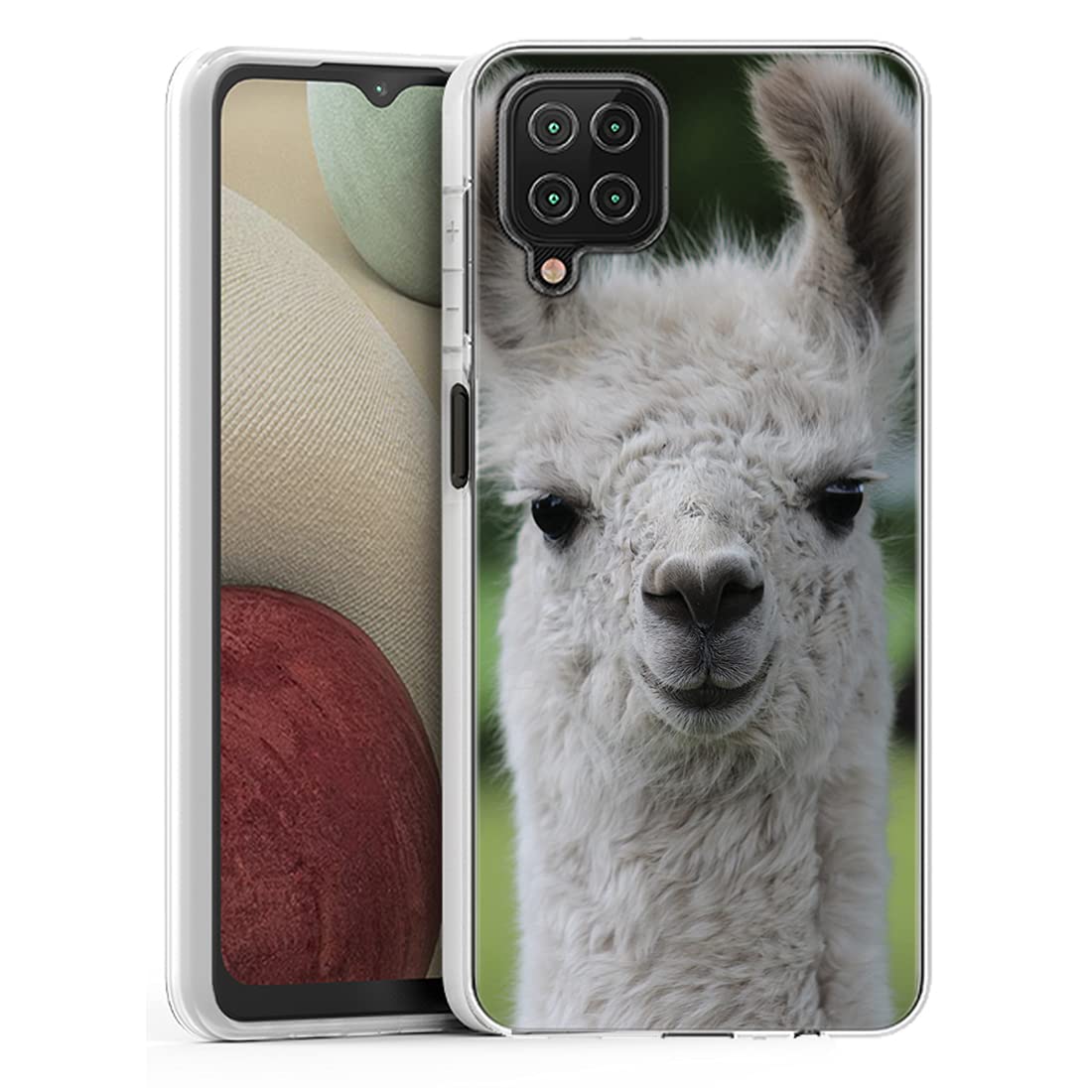 Shockproof Rugged TPU Clear Phone Case for Samsung Galaxy A12 - Durable Protective Cover with Llama Smile Design | Perfect for Outdoor Activities, Work & Everyday Use