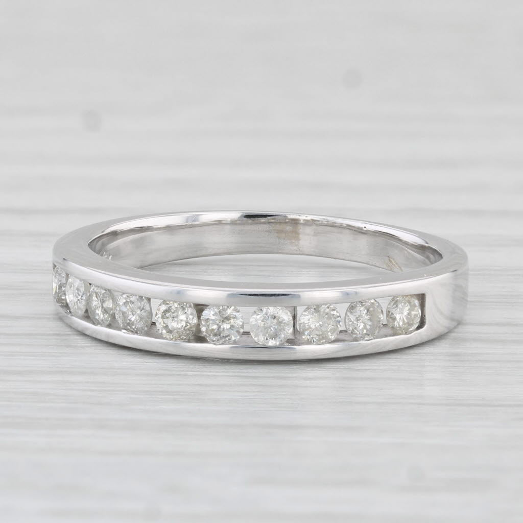 0.48ctw Diamond Wedding Band Ring - 18k White Gold Size 8.5 - Stackable Anniversary Ring for Women - Perfect for Bridal Sets, Engagement Stacking & Special Occasion Jewelry Gifts