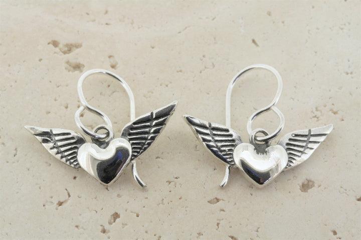 Flying Heart Drop Earrings for Women - Romantic Dangle Jewelry Gift for Valentine's Day, Anniversary & Date Night