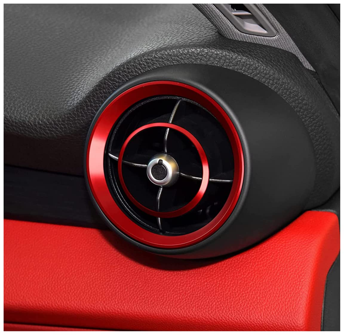 Alfa Romeo Giulia Stelvio Interior Accessories 2015-2023 - Red AC Vent Rings 4pc Set for Car Upgrade
