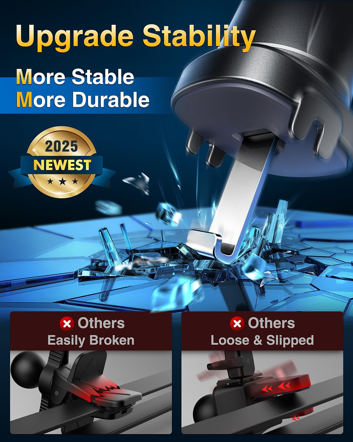 VANMASS Magnetic Car Phone Holder for MagSafe - 2025 Upgraded Strong Vent Mount with Secure Clip Hook - Universal Phone Stand for iPhone 16/15/14/13/12/11 & Samsung Android - Perfect for Road Trips, Commuting and Hands-Free Navigation