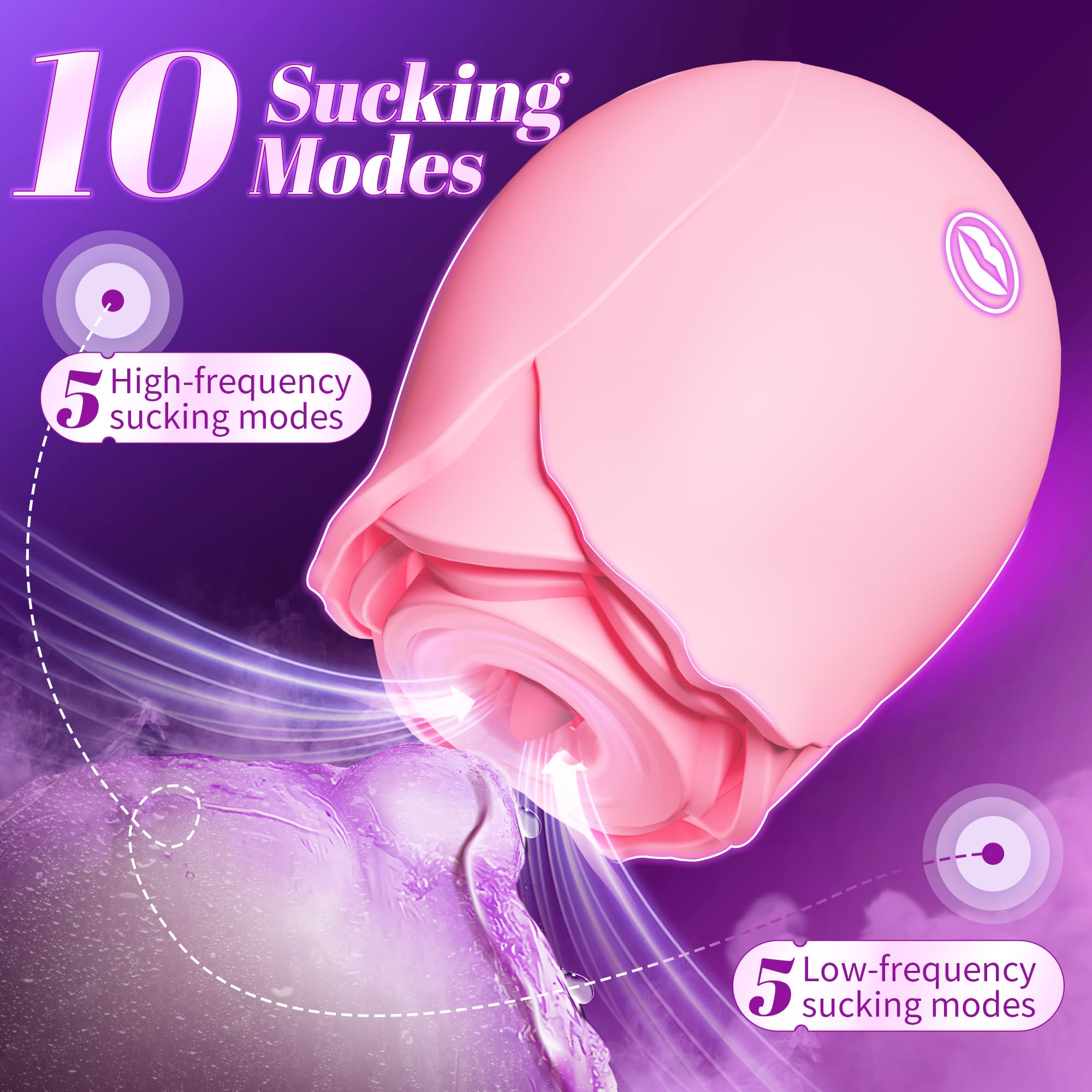 Lolitree Rechargeable Clitoral Stimulator - 10 Vibration Modes & APP Control, Pink Suction Vibrator for Women's Pleasure, Adult Sex Toy for Couples & Solo Play - Perfect for Bedroom Fun, Romantic Nights & Self-Care Moments