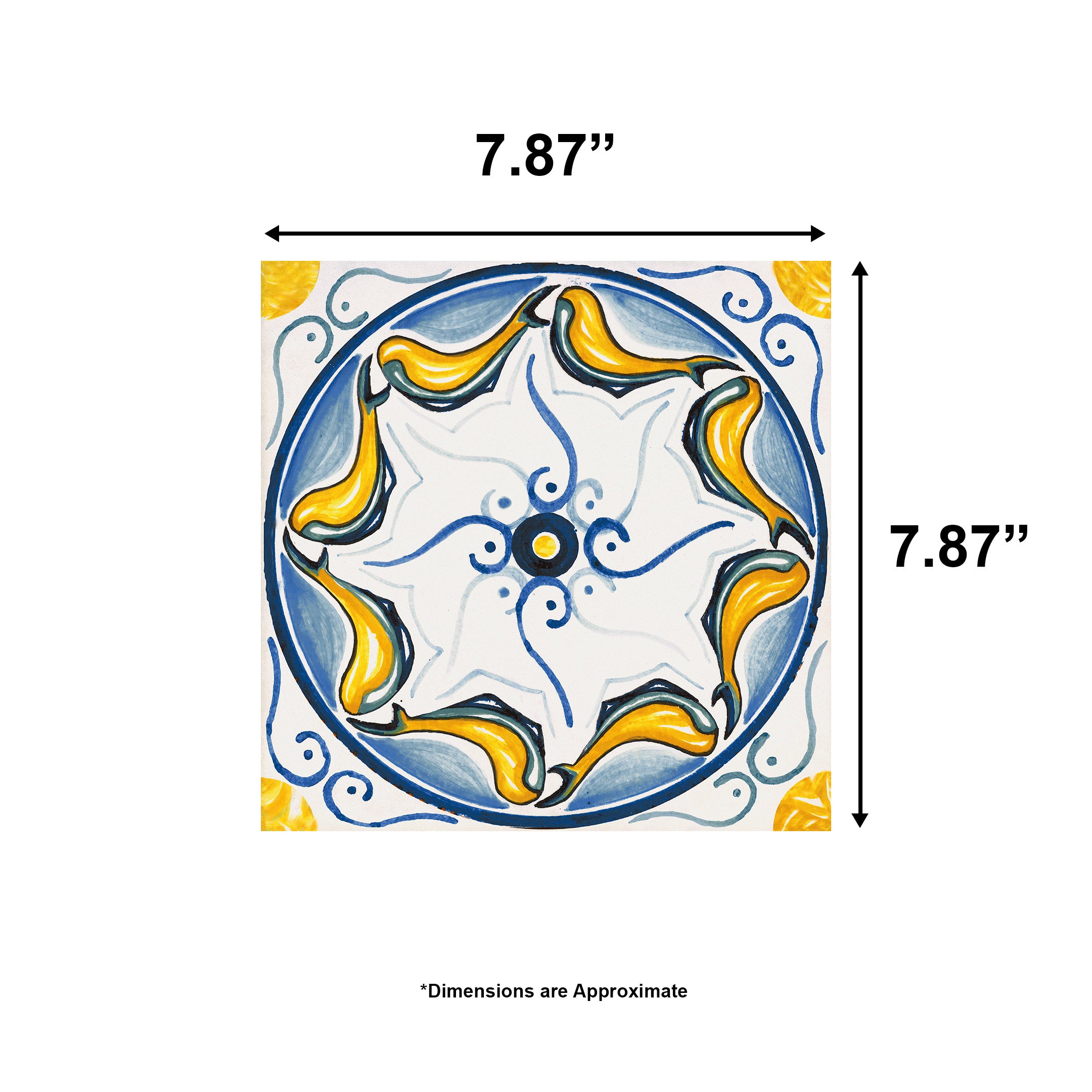 Vita Sole Mix Spanish Encaustic Tile - Handmade Cement Floor & Wall Tiles for Kitchen, Bathroom, Patio & Outdoor Decor