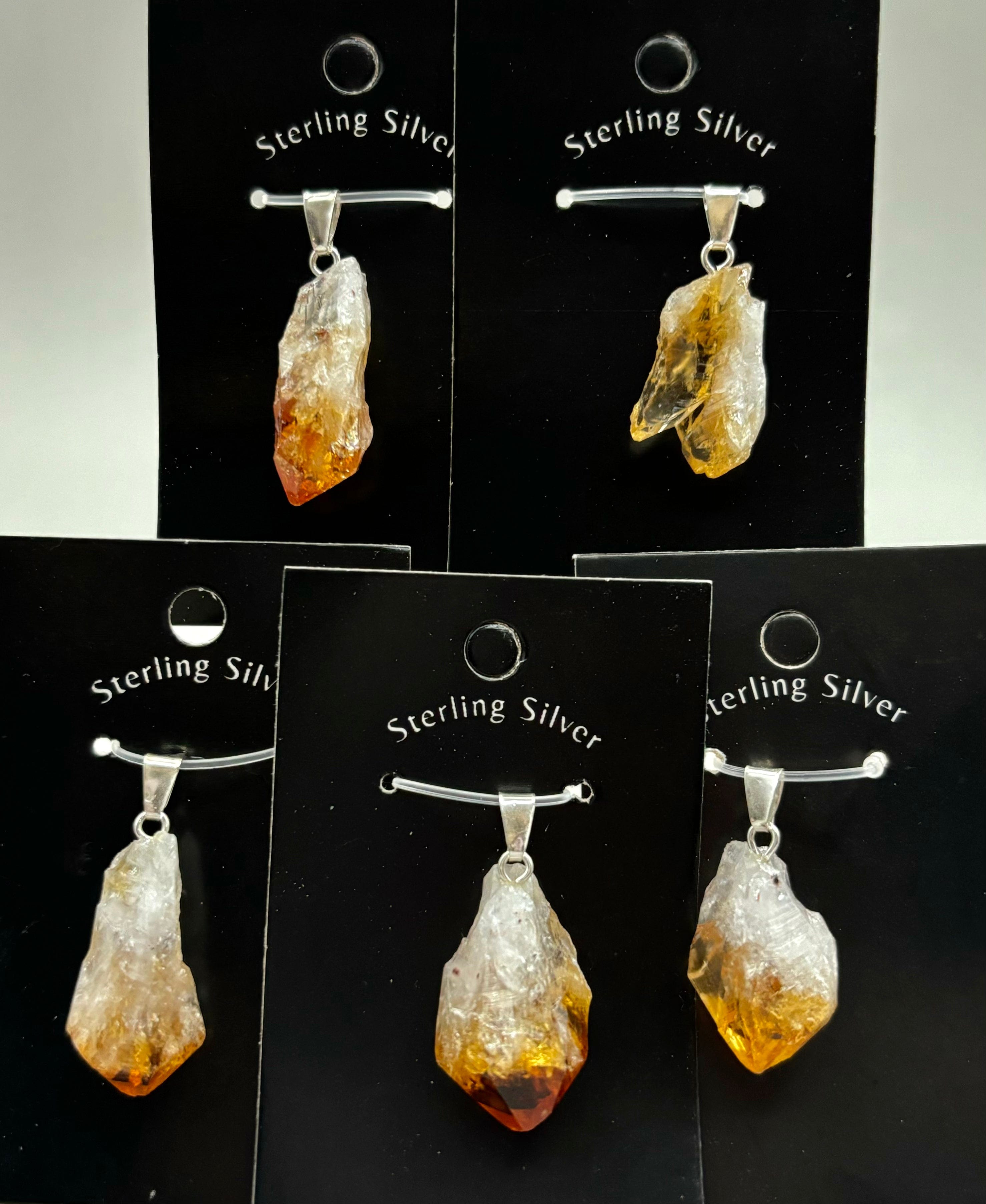 Natural Citrine Point Sterling Silver Pendant Necklace for Women - Healing Crystal Jewelry for Energy, Meditation & Spiritual Protection