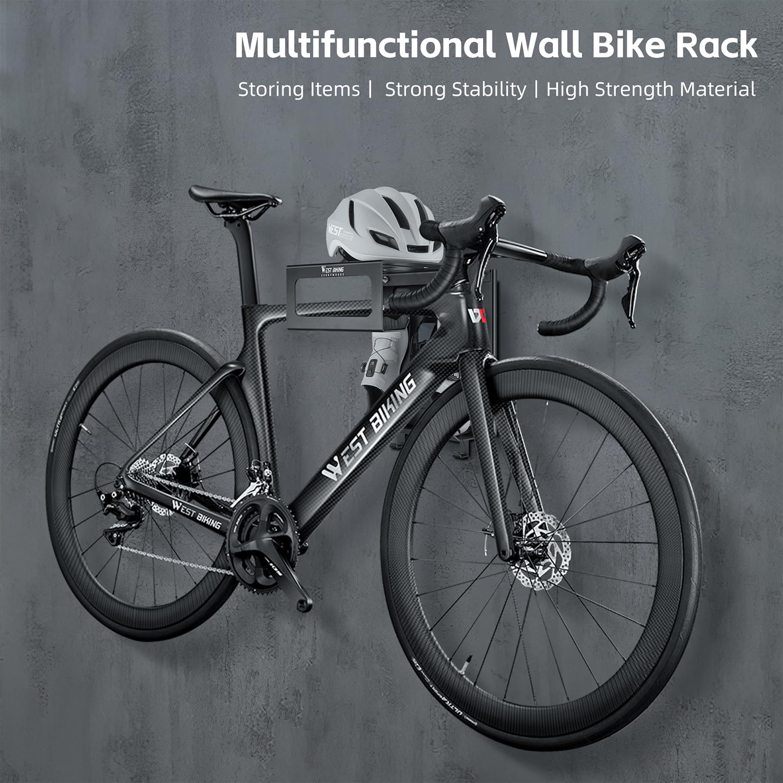 Bike Wall Mount Holder - Heavy Duty Mountain Bike Storage Rack for Indoor & Outdoor Use - Space Saving Bike Hanger Stand for Garage, Apartment, or Shed Organization