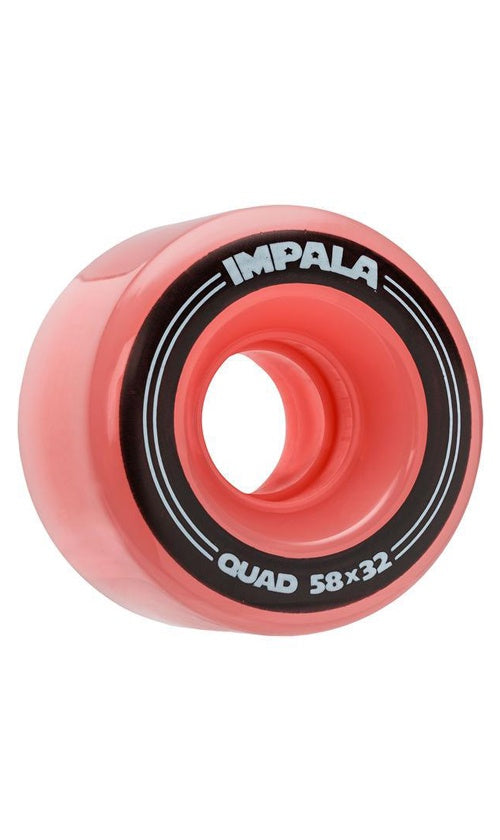 Impala 58mm Pink Roller Skating Wheels 4-Pack - Perfect for Indoor & Outdoor Roller Skating, Rink, and Artistic Skating