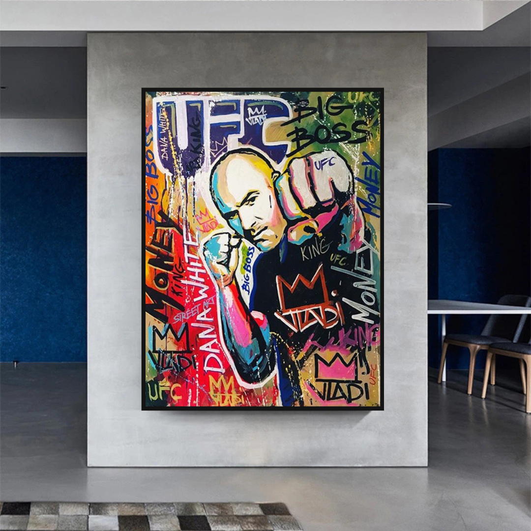 UFC Fighter Boxing Canvas Wall Art - Sports Decor for Man Cave, Gym, Office & Home