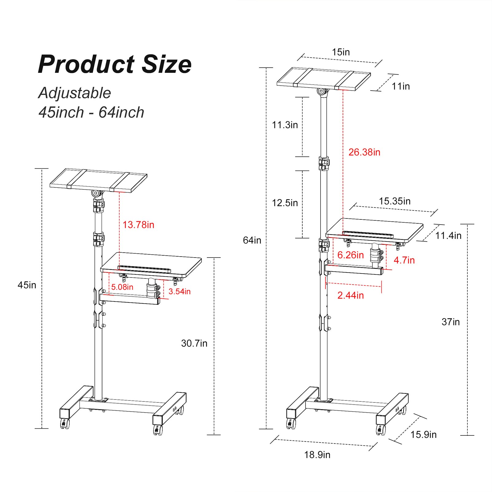 Adjustable Height 45-64
