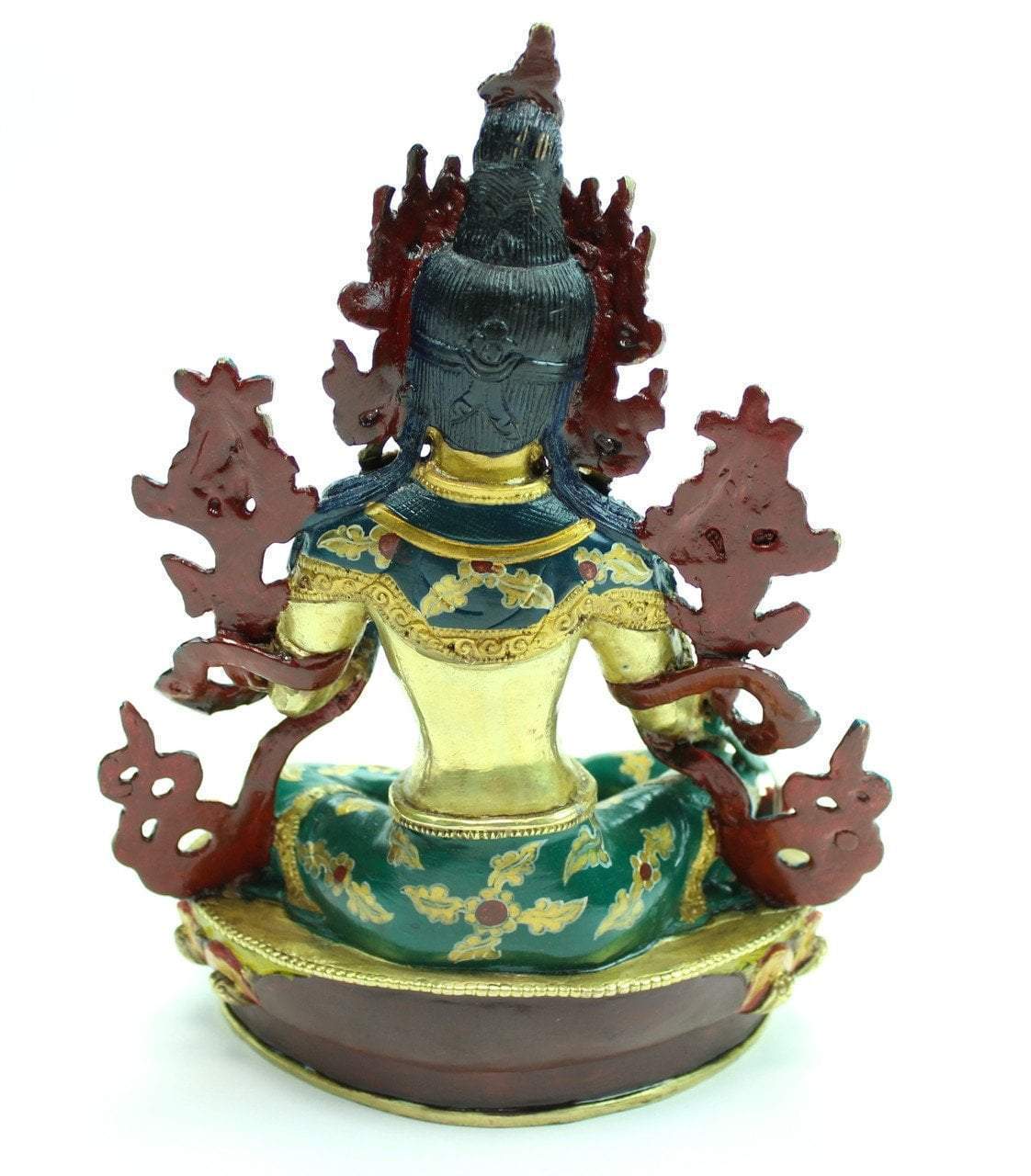 Hand Painted Unique Green Tara Statue - Buddhist Meditation & Home Decor for Spiritual Peace