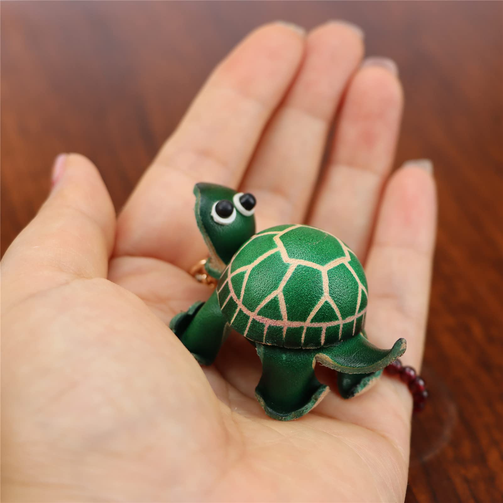 Handmade Cowhide Tortoise Keychain - Cute Small Gift for Men & Women - Backpack Pendant for Keys, Wallets & Bags | Perfect for Everyday Use, Travel Accessories & Unique Gifts