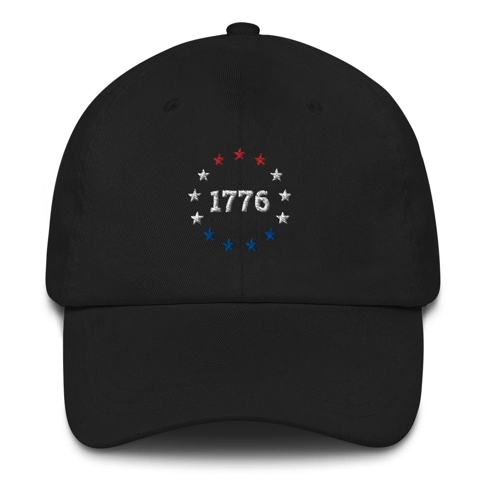 1776 Patriotic Men's Hat | Betsy Ross American Flag Baseball Cap - Made in USA - Vintage Dad Hat - Funny 4th of July Accessory - Perfect for Independence Day Celebrations, BBQ Parties & Patriotic Events
