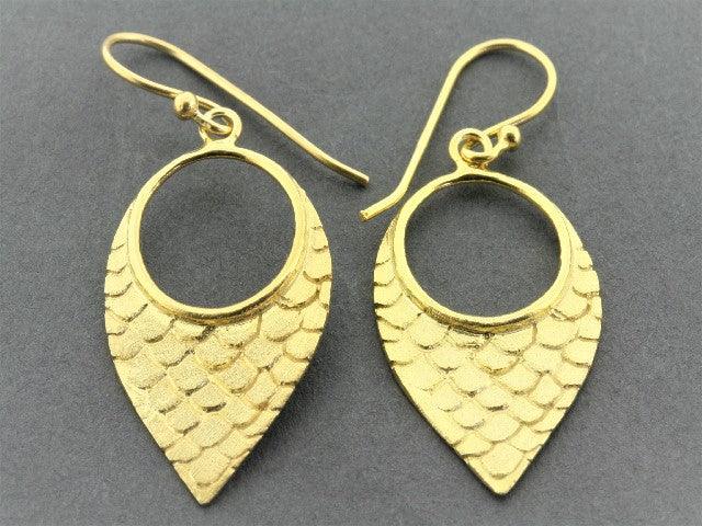 22K Gold Over Silver Mermaid Tear Earrings - Elegant Dangle Drop Earrings for Women, Perfect for Parties, Weddings & Everyday Wear