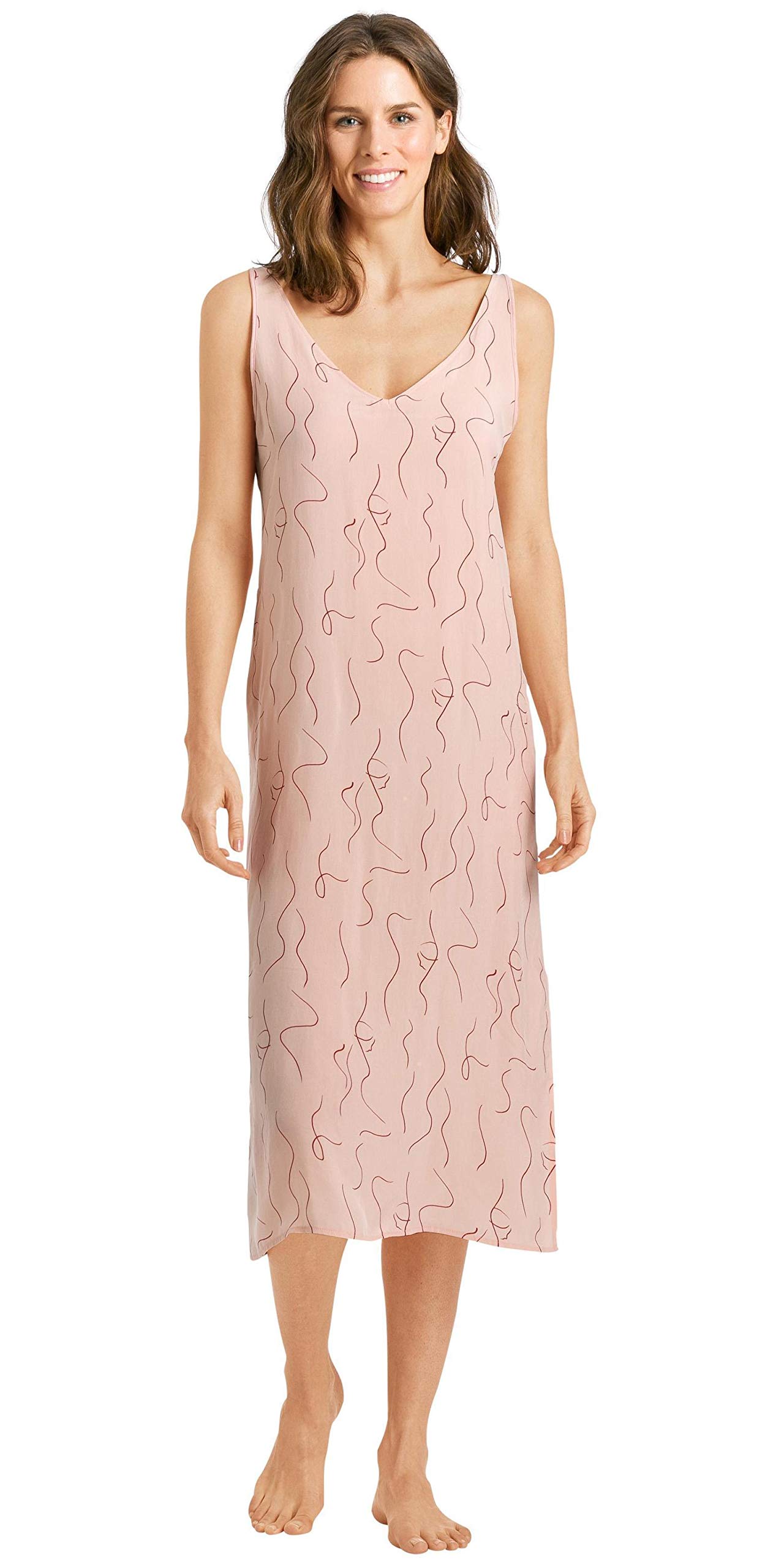 HANRO Women's Lille Long Chemise Nightgown - Soft Cotton Sleepwear for Women, Comfortable Nightshirt for Relaxing at Home or Traveling