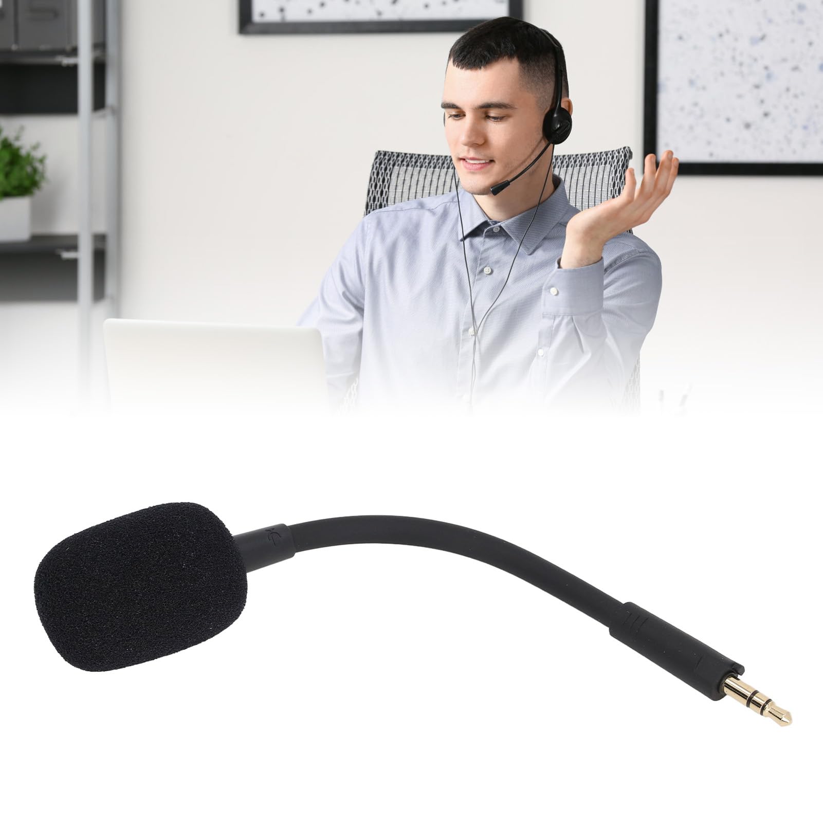 Replacement Gaming Microphone with Noise Cancellation - 3.5mm Detachable Mic with Foam Cover & Rotatable Jack for Barracuda X Headset | Perfect for Online Gaming, Streaming & Voice Chat