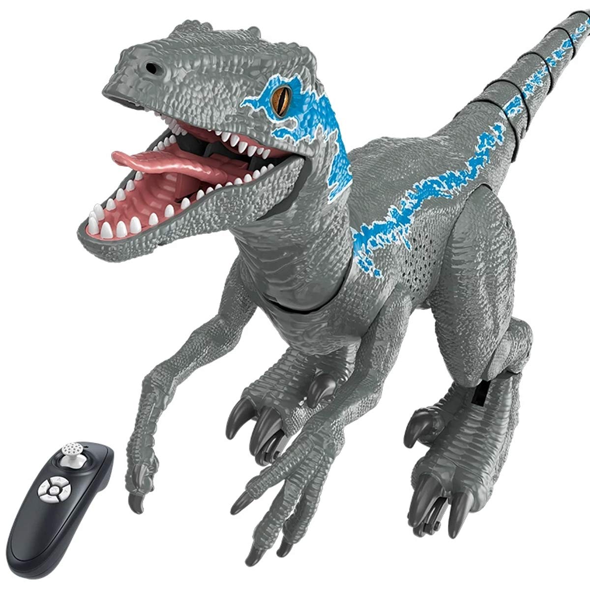 XIAOKEKE 2.4G RC Remote Control Dinosaur Toy - Intelligent Raptor Animal Simulation with Walking, Singing, Dancing & Spray Features | Perfect Gift for Kids Birthday, Christmas & STEM Learning Playtime