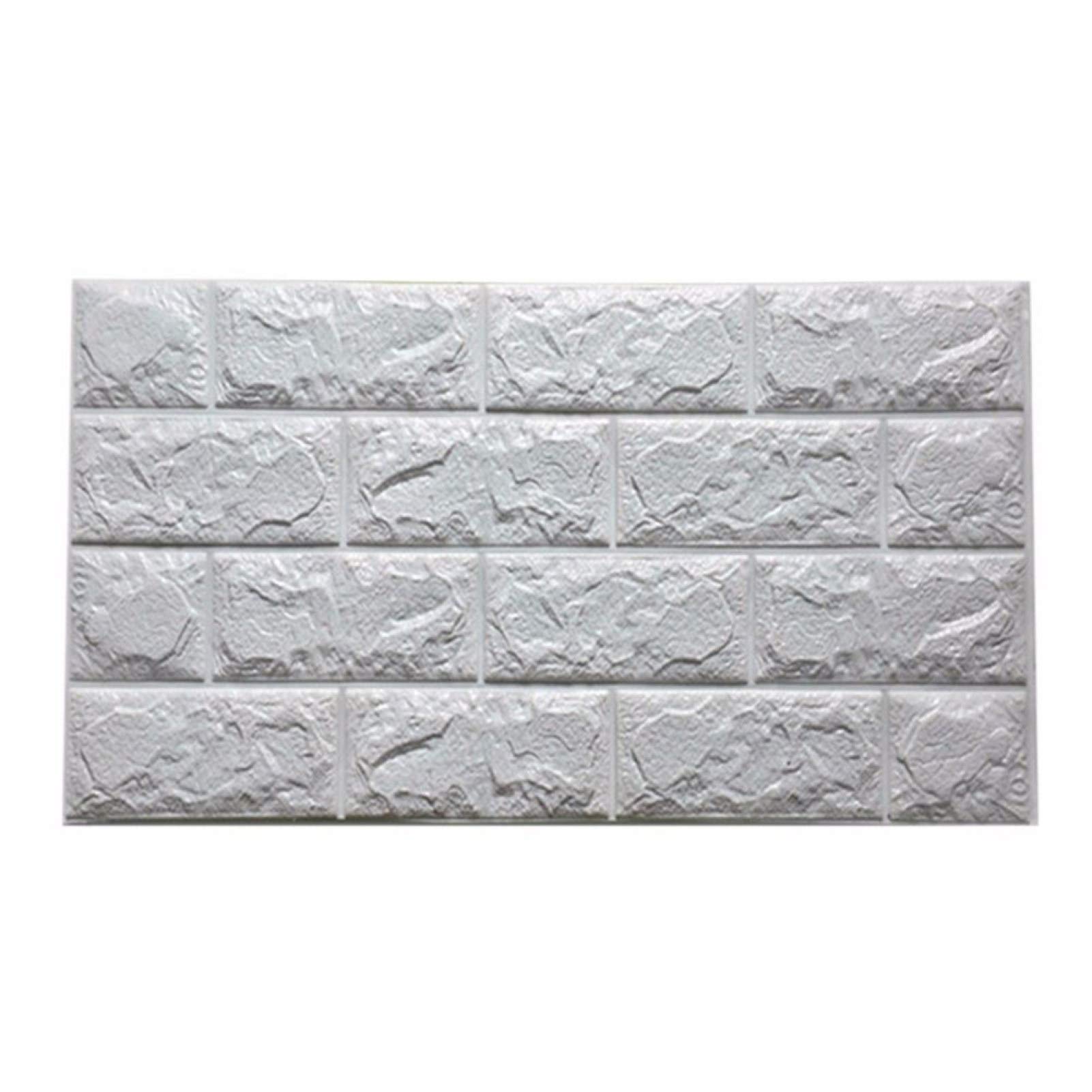 FRIDG 1 Sheet PE Foam Wall Panels - DIY Brick Pattern Self-Adhesive Wallpaper Decorative Tiles for Home & Living Room Decor (70x30cm) - Easy Peel & Stick Backsplash, Accent Wall, or Bedroom Feature Wall
