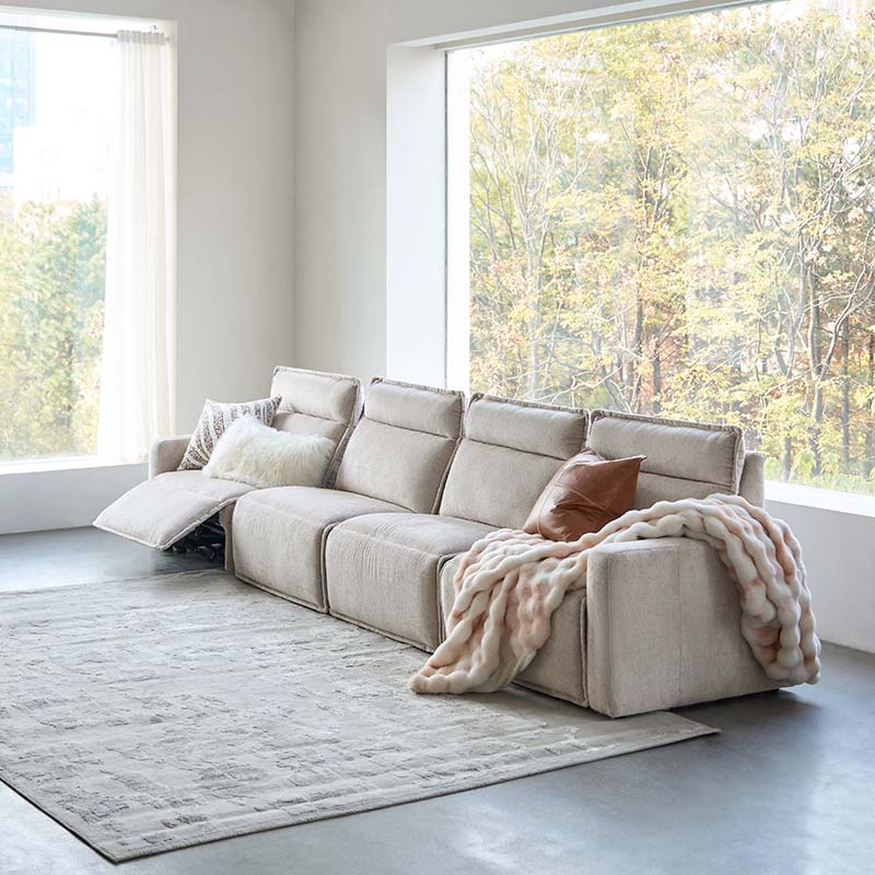 Essentia Power Reclining Corner Sofa - Easy Care Fabric Sectional Couch with USB Charging for Living Room, Home Theater & Family Room Comfort