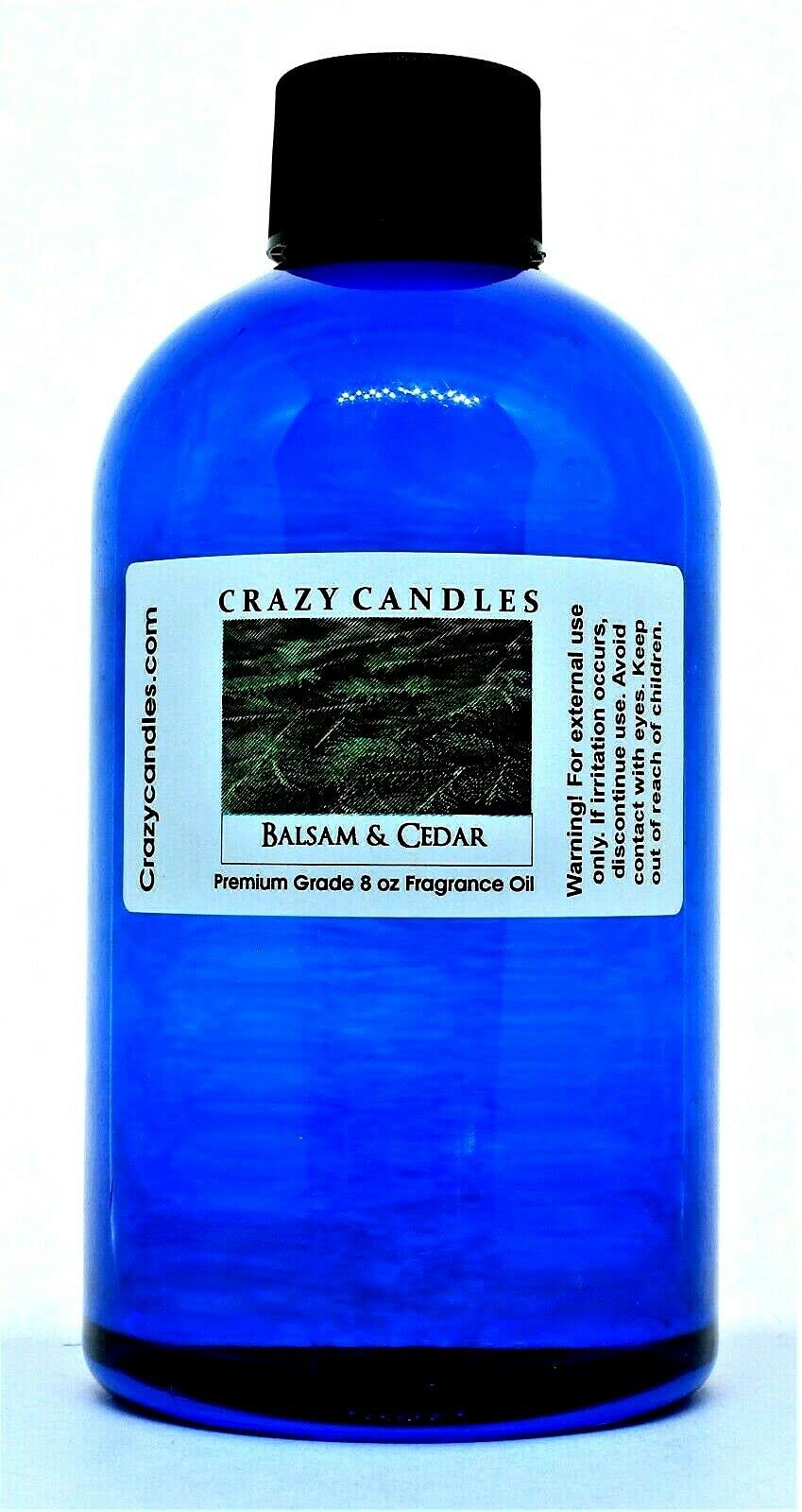 8oz Balsam & Cedar Fragrance Oil - Premium Grade Scented Oil for Candles, Soaps & Diffusers (8 Fl Oz/237ml) by Crazy Candles - Perfect for Home Aromatherapy, Relaxation & Holiday Decor