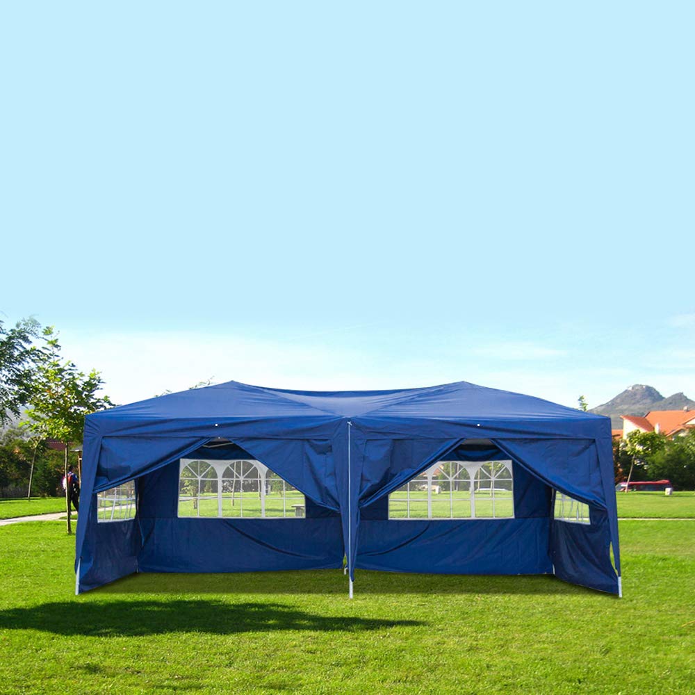 10x20 Canopy Tent - Waterproof & UV Coated Outdoor Party Tent with Wheeled Carry Bag - Perfect for Beach, Patio, Backyard Events and Camping