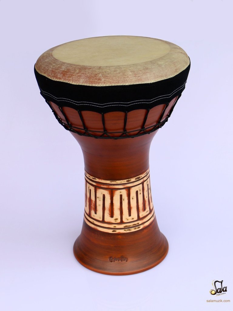 Premium Handcrafted Clay Ceramic Darbuka Drum - Professional Solo Goblet Drum by Emin Percussion EP-004-A - Perfect for Middle Eastern Music, Live Performances & Drumming Enthusiasts