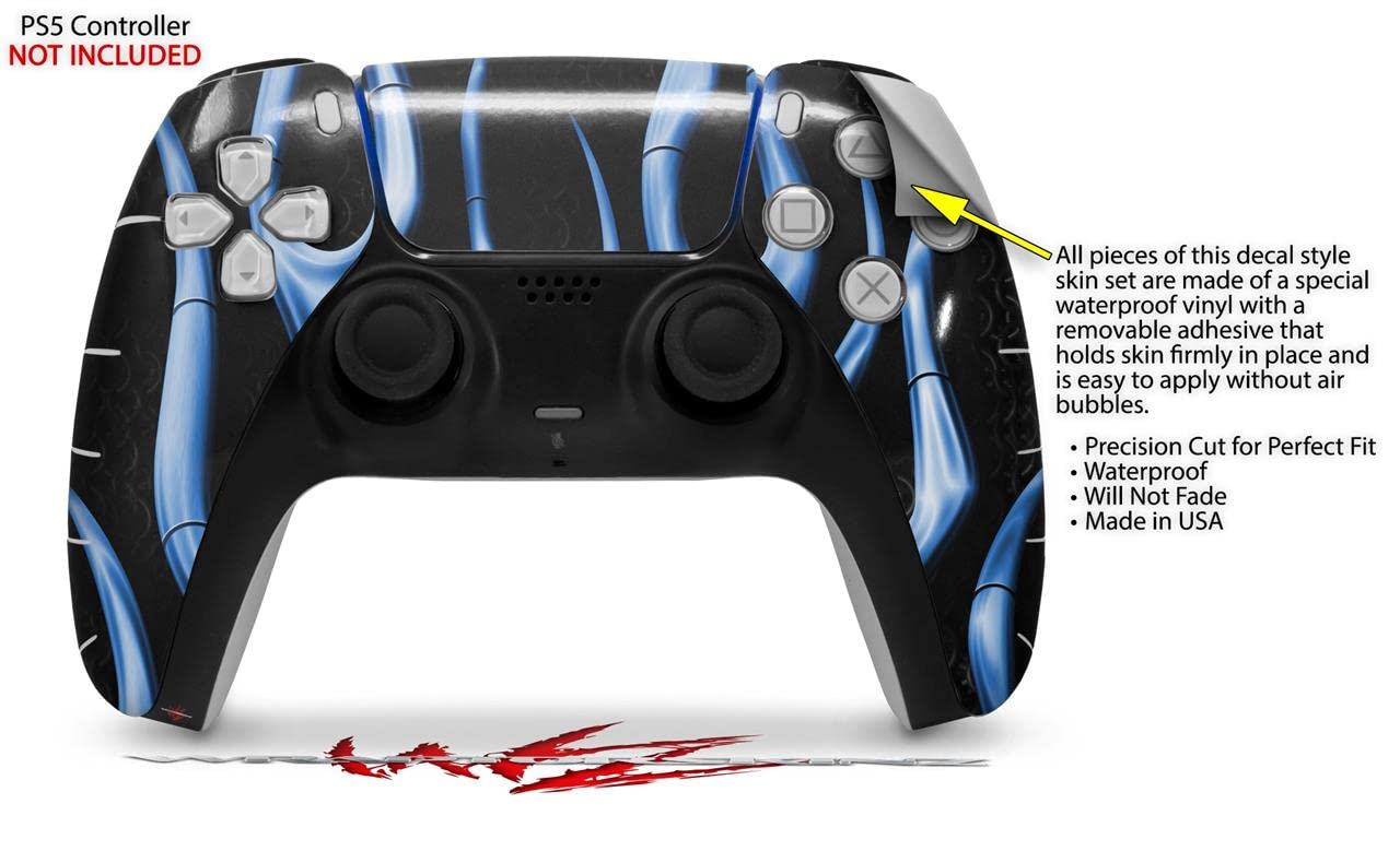 Sony PS5 DualSense Skin Wrap - Metal Flames Blue for Gaming