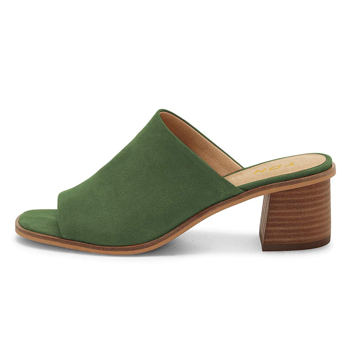 YDN Women's Casual Open Square Toe Slip-On Slippers - Chunky Stacked Low Heel Mules for Summer & Date Night | Comfortable House Shoes for Lounging, Beach & Outdoor Wear