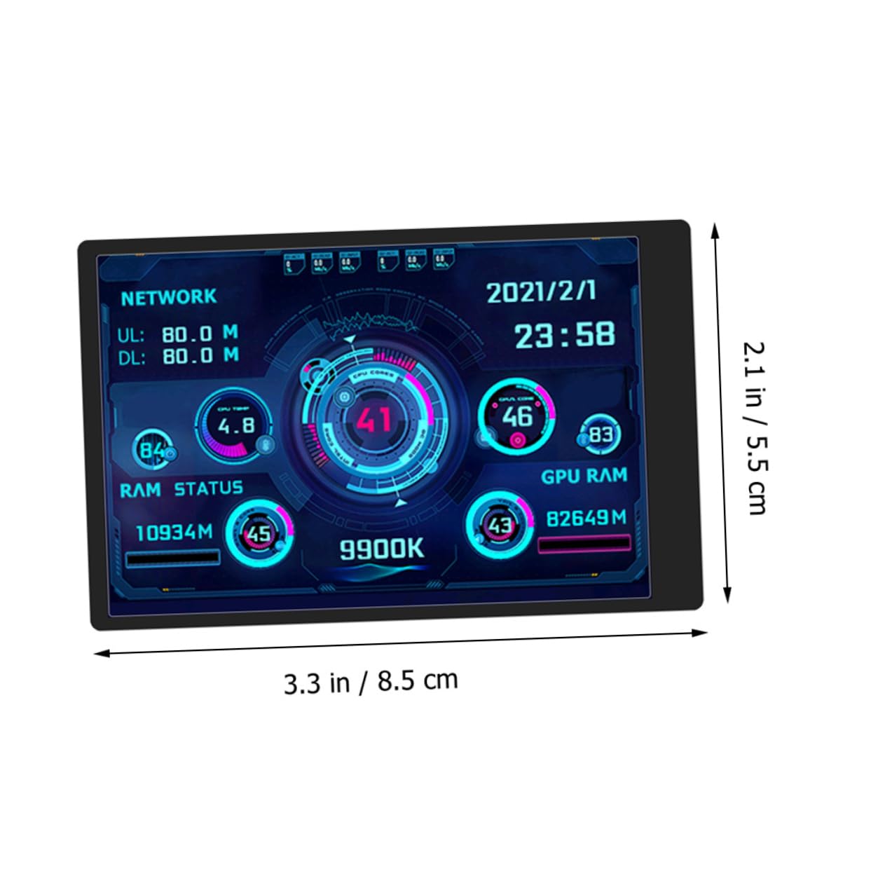 OSALADI 2 Pack Mini USB Secondary Monitor for PC - Computer Case Temperature & RAM Data Display Screen - Perfect for Gaming Rigs, Workstations, and Network Monitoring Setups