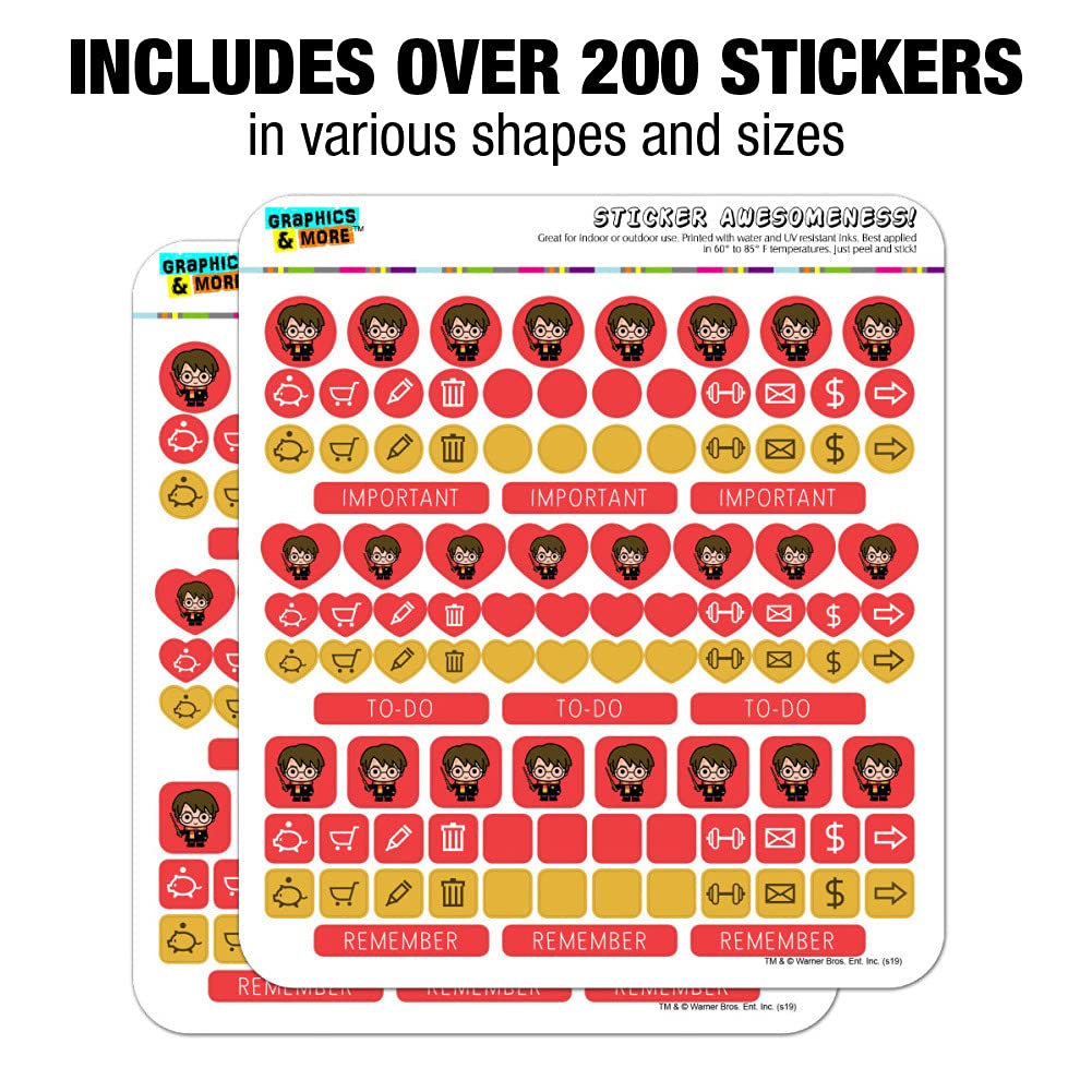 Harry Potter Chibi Character Stickers - Cute Planner & Scrapbook Decoration Set for Journals, Calendars, DIY Crafts - Perfect for Bullet Journaling, School Supplies & Gift Giving