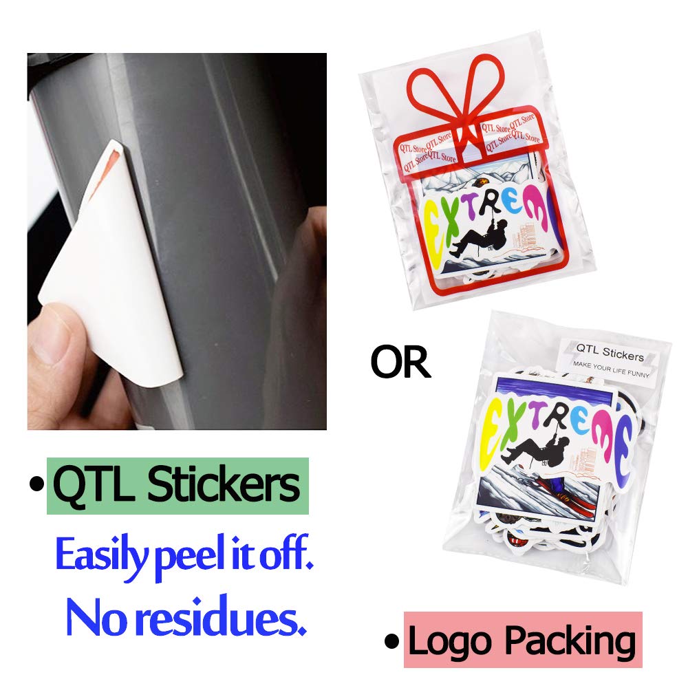 QTL Waterproof Stickers for Kids & Teens - 50Pcs Sports, Water Bottle, Laptop & Skateboard Decals - Durable Vinyl Stickers for School, Gym, Outdoor Activities & Personalizing Devices