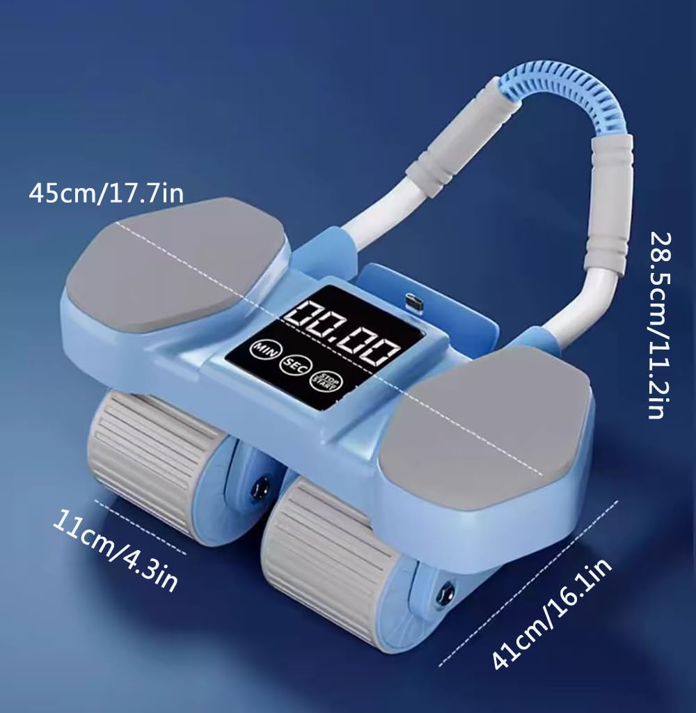 Upgraded 4-Wheel Ab Roller for Core Strength & Abdominal Workouts - Home Gym Fitness Equipment for Men & Women - Blue | Perfect for Home Workouts, Office Exercise & Full-Body Training