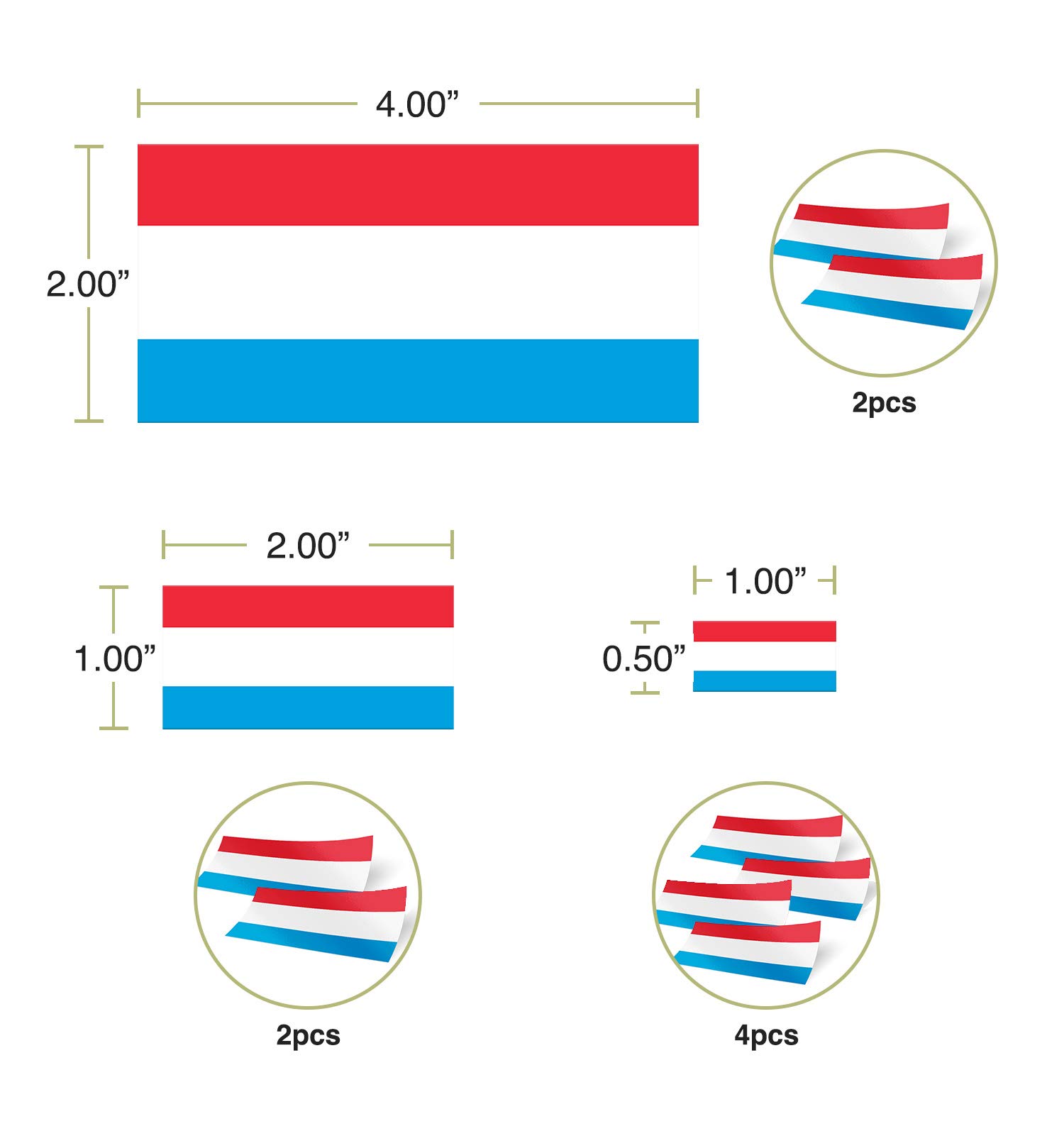 Desert Cactus Luxembourg Country Flag Sticker Pack - 8 Vinyl Decals for Scrapbooking, Cars, Laptops & Windows | Waterproof Durable Decorative Stickers for Kids & Adults | Perfect for Travel, School & Home Decor
