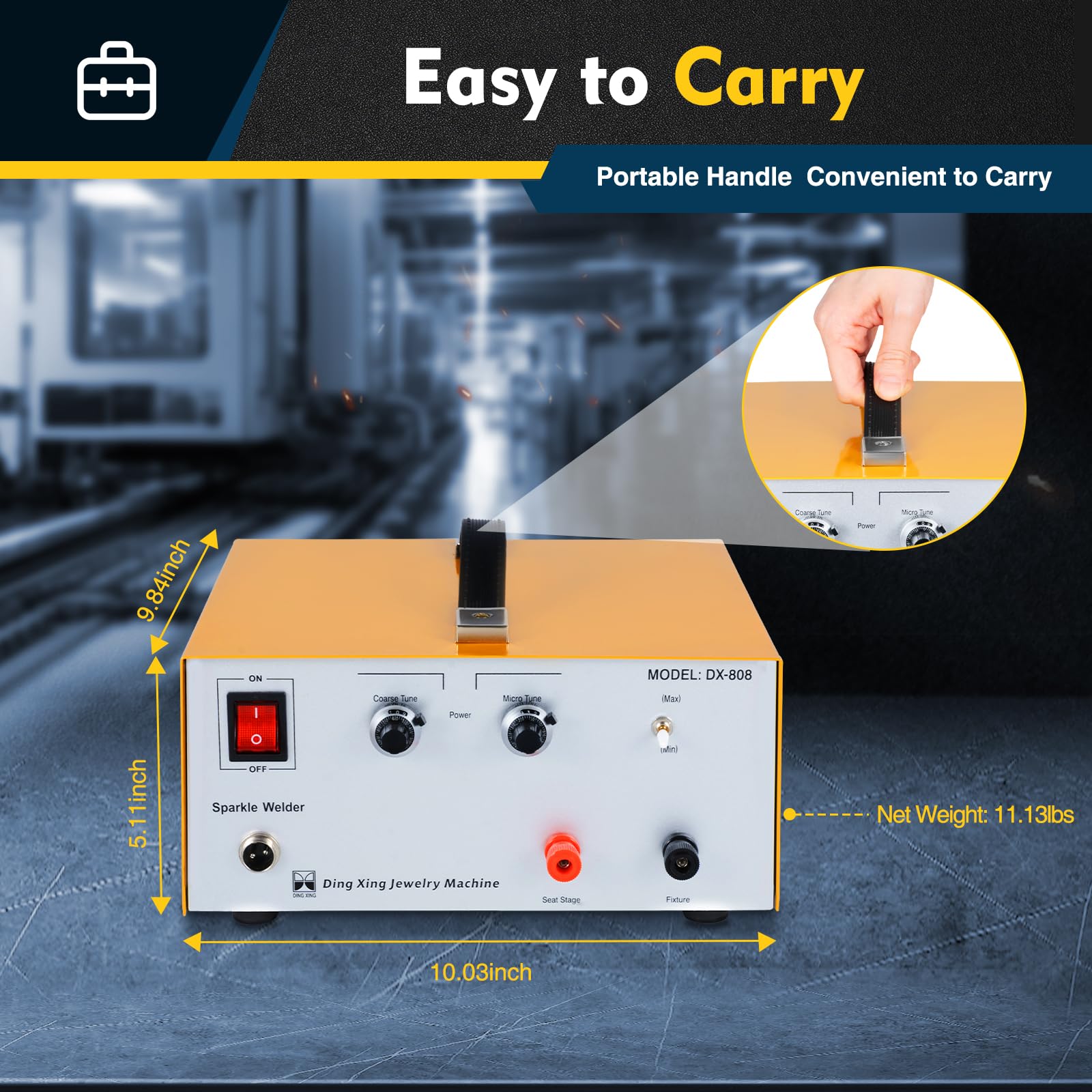 80A 110V Jewelry Spot Welder Machine for Gold & Silver - Pulse Sparkle Welding Tool, Electric Soldering for DIY Jewelry Making & Repair - Perfect for Rings, Chains & Small Metal Crafts