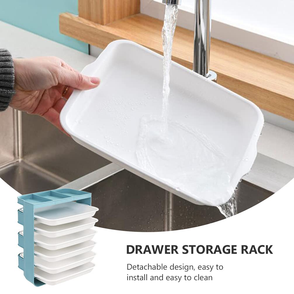 DOITOOL Wall Mounted Food Prep Tray - Multilayer Plastic Storage Shelves for Cooking, Hot Pot, Grilling & Barbecue - Space Saving Kitchen Organizer for Plates, Dishes & Utensils - Perfect for Small Kitchens, Camping & Outdoor Cooking
