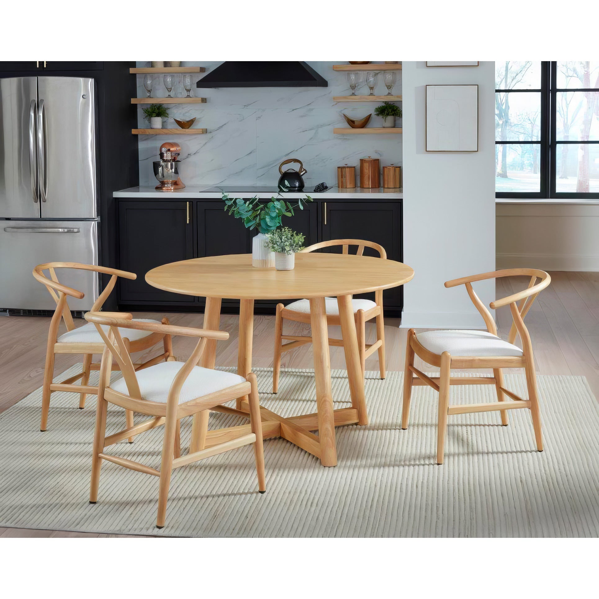 Knoxville 5-Piece Dining Set - Modern Wooden Kitchen Table & Chairs for Small Spaces - Perfect for Breakfast Nook, Apartment Dining, and Family Meals