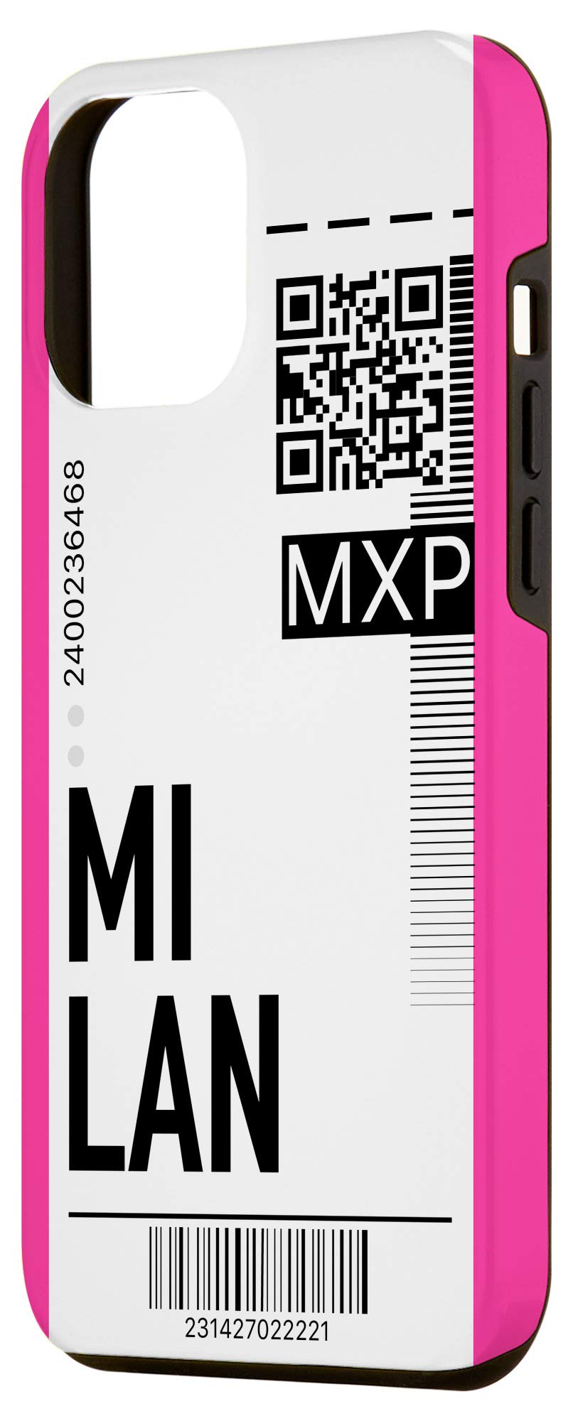 iPhone 12 Pro Max Case - Premium Milan Air Flight Ticket Design with Boarding Pass Pattern, Stylish Pink City Theme Phone Cover | Perfect for Travel Enthusiasts & Frequent Flyers