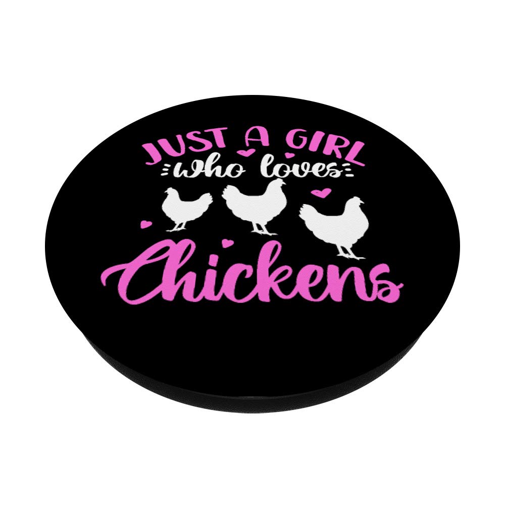 Funny Chicken Lover Gift - Just a Girl Who Loves Chickens Hen PopSockets Swappable Phone Grip for iPhone & Android | Cute Poultry-Themed Accessory for Farmers, Animal Lovers & Country Life