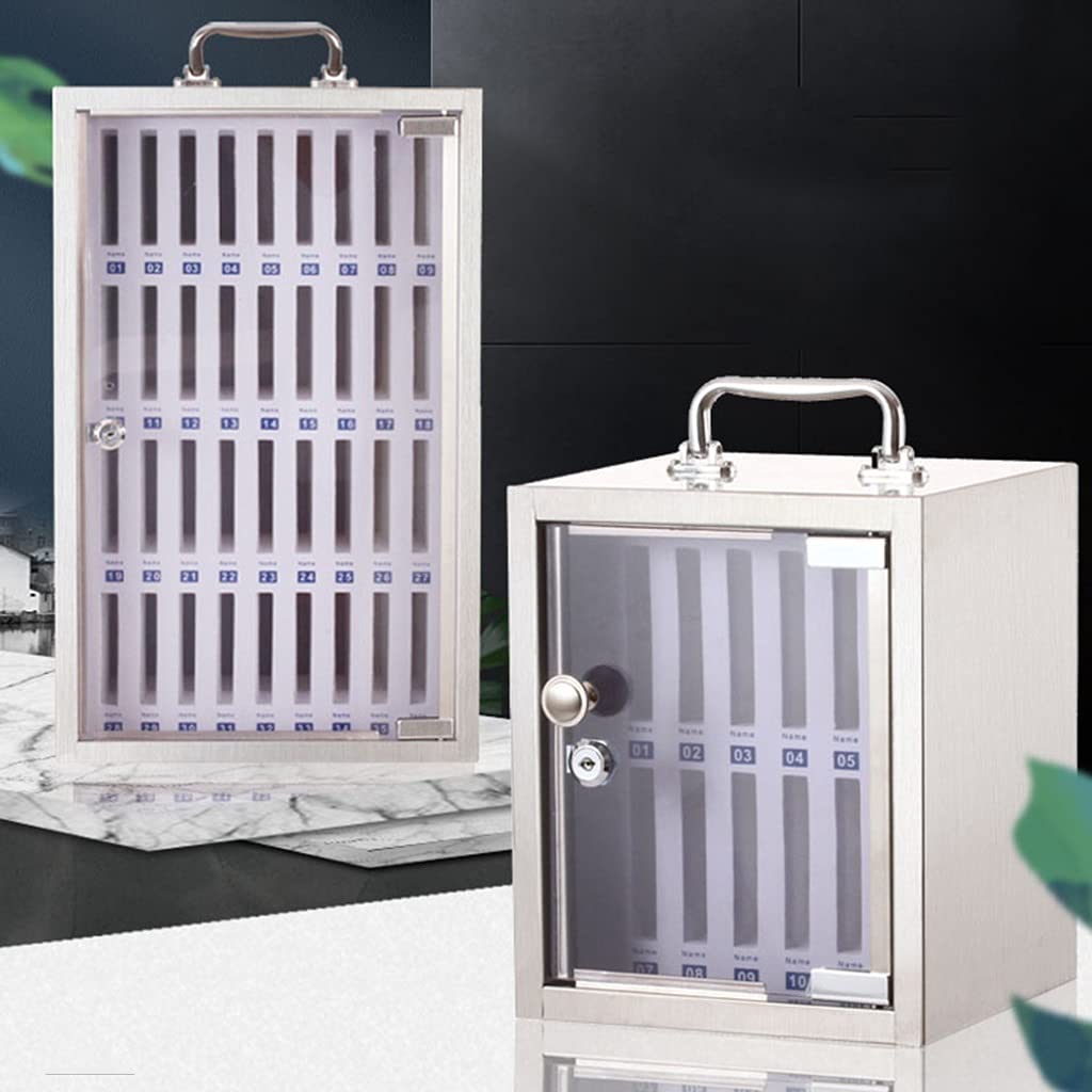 Wall-Mounted Secure Storage Cabinet for Phones & Valuables - Silver 60