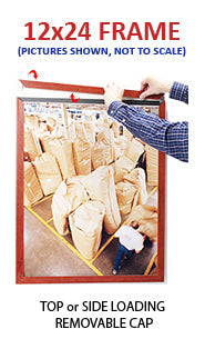 Affordable 12x24 Quick Change Slide-In Wood Poster Frame - Top Load or Side Load Options for Home & Office Decor