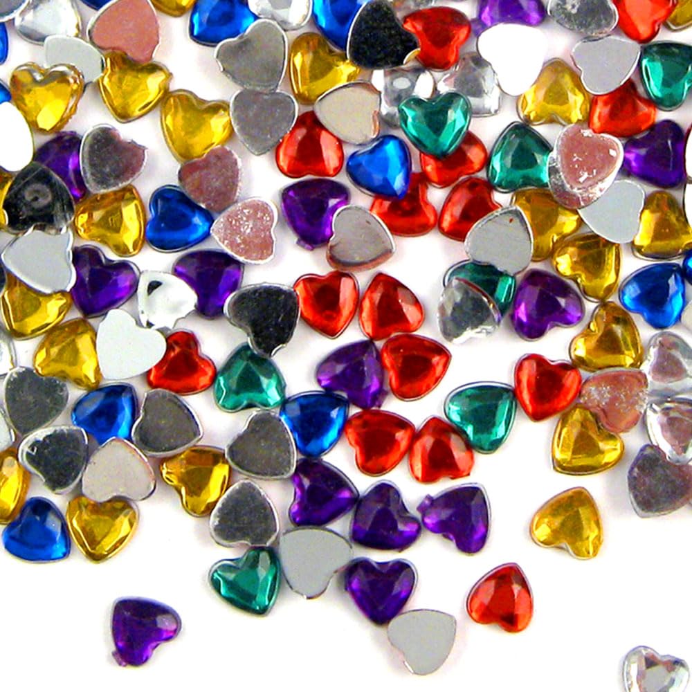 144-Piece Multi-Colored Rhinestone Hearts 8mm for DIY Crafts, Jewelry Making, and Scrapbooking – Premium Quality Decorative Gems for Home Decor, Nail Art, and Fashion Accessories